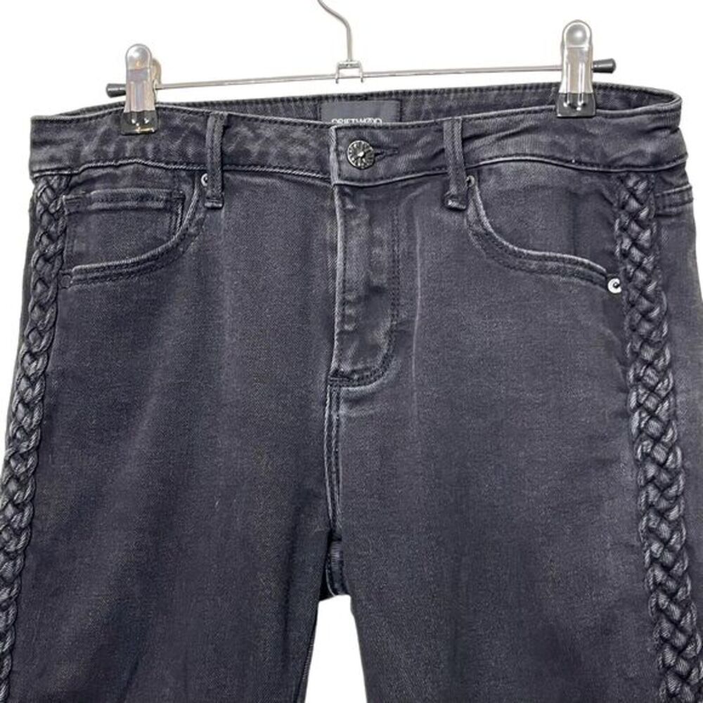 Driftwood Jackie Lace Trim Slim Jeans Women’s‎ 28 Black Raw Hem Stretch Denim - Picture 4 of 13